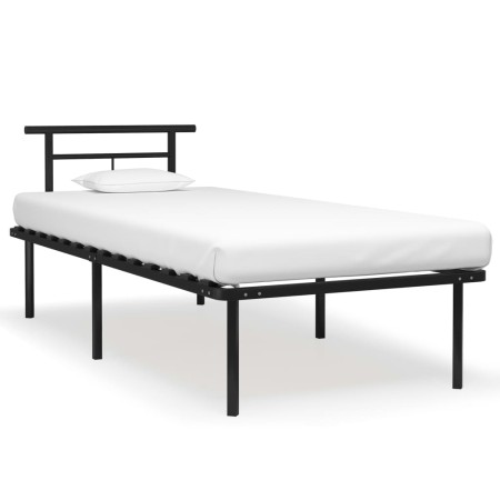 Black metal bed frame 90x200 cm by vidaXL, Beds and slatted bases - Ref: Foro24-324820, Price: 93,00 €, Discount: %