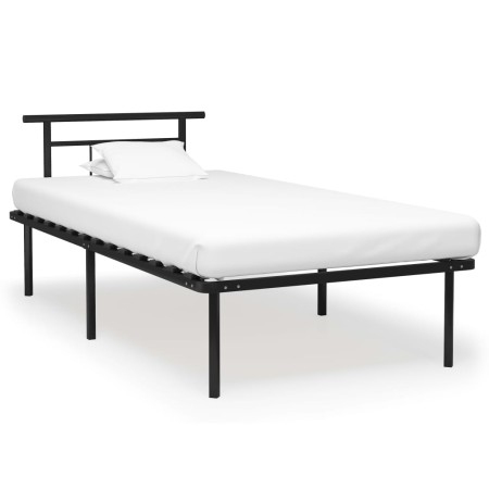 Estructura de cama de metal negro 100x200 cm de vidaXL, Camas y somieres - Ref: Foro24-324823, Precio: 105,71 €, Descuento: %