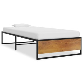 Black metal bed frame 90x200 cm by vidaXL, Beds and slatted bases - Ref: Foro24-324813, Price: 129,28 €, Discount: %