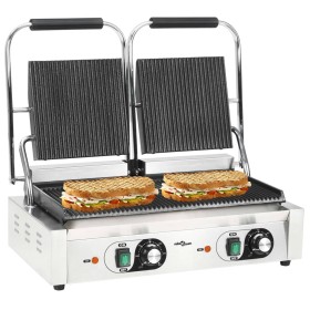 Grill double fluted grill 3600 W 57x30.5x20 cm by vidaXL, Electric griddles and grills - Ref: Foro24-50751, Price: 397,99 €, ...