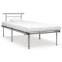 Estructura de cama de metal gris 90x200 cm de vidaXL, Camas y somieres - Ref: Foro24-324822, Precio: 102,22 €, Descuento: %