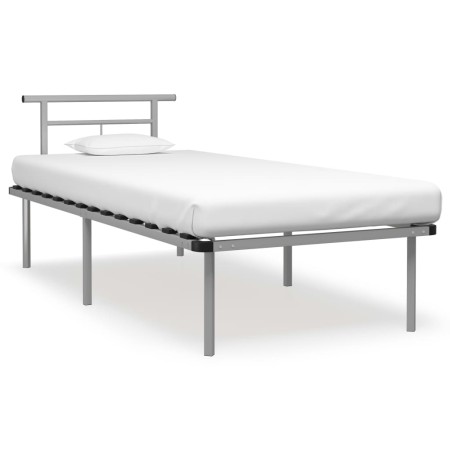 Graues Metallbettgestell 90x200 cm von vidaXL, Betten und Lattenroste - Ref: Foro24-324822, Preis: 102,99 €, Rabatt: %