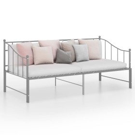 Estructura de sofá cama extraíble de metal gris 90x200 cm de vidaXL, Camas y somieres - Ref: Foro24-324778, Precio: 173,99 €,...