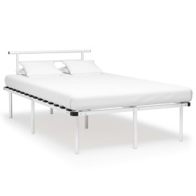 Estructura de cama de metal blanco 120x200 cm de vidaXL, Camas y somieres - Ref: Foro24-324827, Precio: 84,99 €, Descuento: %