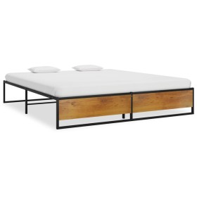 Estructura de cama de metal negra 200x200 cm de vidaXL, Camas y somieres - Ref: Foro24-324819, Precio: 96,95 €, Descuento: %