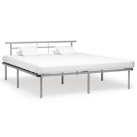 Estructura de cama de metal gris 200x200 cm de vidaXL, Camas y somieres - Ref: Foro24-324840, Precio: 139,99 €, Descuento: %