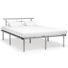 Estructura de cama de metal gris 140x200 cm de vidaXL, Camas y somieres - Ref: Foro24-324831, Precio: 88,20 €, Descuento: %