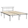 Estructura de cama de metal gris 140x200 cm de vidaXL, Camas y somieres - Ref: Foro24-324831, Precio: 88,10 €, Descuento: %