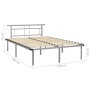 Estructura de cama de metal gris 140x200 cm de vidaXL, Camas y somieres - Ref: Foro24-324831, Precio: 88,10 €, Descuento: %