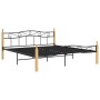 Estructura de cama metal y madera maciza de roble 200x200 cm de vidaXL, Camas y somieres - Ref: Foro24-324917, Precio: 142,89...