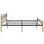 Estructura de cama metal y madera maciza de roble 200x200 cm de vidaXL, Camas y somieres - Ref: Foro24-324917, Precio: 142,89...