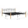 Estructura de cama metal y madera maciza de roble 200x200 cm de vidaXL, Camas y somieres - Ref: Foro24-324917, Precio: 142,89...