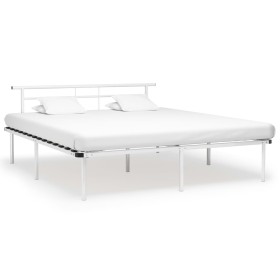 Estructura de cama de metal blanco 200x200 cm de vidaXL, Camas y somieres - Ref: Foro24-324839, Precio: 127,58 €, Descuento: %