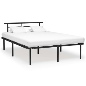 Black metal bed frame 160x200 cm by vidaXL, Beds and slatted bases - Ref: Foro24-324832, Price: 150,99 €, Discount: %