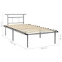 Estructura de cama de metal gris 100x200 cm de vidaXL, Camas y somieres - Ref: Foro24-324825, Precio: 100,05 €, Descuento: %