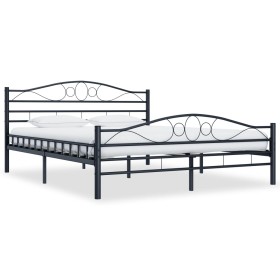 Black steel bed frame 180x200 cm by vidaXL, Beds and slatted bases - Ref: Foro24-285290, Price: 166,27 €, Discount: %