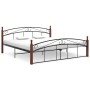 Estructura de cama metal y madera maciza de roble 180x200 cm de vidaXL, Camas y somieres - Ref: Foro24-324923, Precio: 172,21...