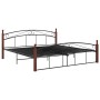 Estructura de cama metal y madera maciza de roble 180x200 cm de vidaXL, Camas y somieres - Ref: Foro24-324923, Precio: 172,21...