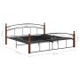 Estructura de cama metal y madera maciza de roble 180x200 cm de vidaXL, Camas y somieres - Ref: Foro24-324923, Precio: 172,21...