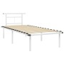 Estructura de cama de metal blanco 90x200 cm de vidaXL, Camas y somieres - Ref: Foro24-324821, Precio: 67,35 €, Descuento: %