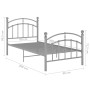 Estructura de cama de metal gris 90x200 cm de vidaXL, Camas y somieres - Ref: Foro24-324969, Precio: 119,26 €, Descuento: %