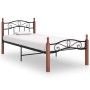 Estructura de cama metal y madera maciza de roble 90x200 cm de vidaXL, Camas y somieres - Ref: Foro24-324904, Precio: 107,15 ...