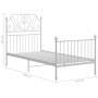 White metal bed frame 100x200 cm by vidaXL, Beds and slatted bases - Ref: Foro24-324845, Price: 129,99 €, Discount: %