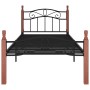 Estructura de cama metal y madera maciza de roble 90x200 cm de vidaXL, Camas y somieres - Ref: Foro24-324904, Precio: 110,99 ...