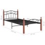 Estructura de cama metal y madera maciza de roble 90x200 cm de vidaXL, Camas y somieres - Ref: Foro24-324904, Precio: 110,99 ...