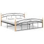 Estructura de cama metal y madera maciza de roble 180x200 cm de vidaXL, Camas y somieres - Ref: Foro24-324930, Precio: 149,68...