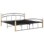 Estructura de cama metal y madera maciza de roble 180x200 cm de vidaXL, Camas y somieres - Ref: Foro24-324930, Precio: 149,68...