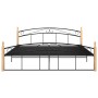 Estructura de cama metal y madera maciza de roble 180x200 cm de vidaXL, Camas y somieres - Ref: Foro24-324930, Precio: 149,68...