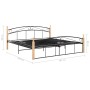 Estructura de cama metal y madera maciza de roble 180x200 cm de vidaXL, Camas y somieres - Ref: Foro24-324930, Precio: 149,68...