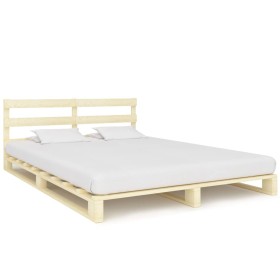 Estructura de cama de palés madera maciza de pino 180x200 cm de vidaXL, Camas y somieres - Ref: Foro24-285246, Precio: 167,99...