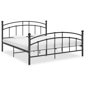 Black metal bed frame 140x200 cm by vidaXL, Beds and slatted bases - Ref: Foro24-324976, Price: 130,30 €, Discount: %