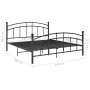 Estructura de cama de metal negra 140x200 cm de vidaXL, Camas y somieres - Ref: Foro24-324976, Precio: 128,08 €, Descuento: %