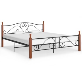 Estructura de cama de metal negro 180x200 cm de vidaXL, Camas y somieres - Ref: Foro24-324937, Precio: 228,99 €, Descuento: %