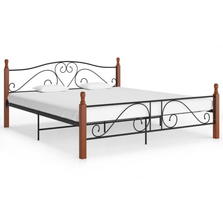 Black metal bed frame 180x200 cm by vidaXL, Beds and slatted bases - Ref: Foro24-324937, Price: 227,77 €, Discount: %