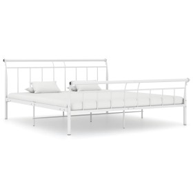 Estructura de cama de metal blanca 160x200 cm de vidaXL, Camas y somieres - Ref: Foro24-325043, Precio: 121,67 €, Descuento: %