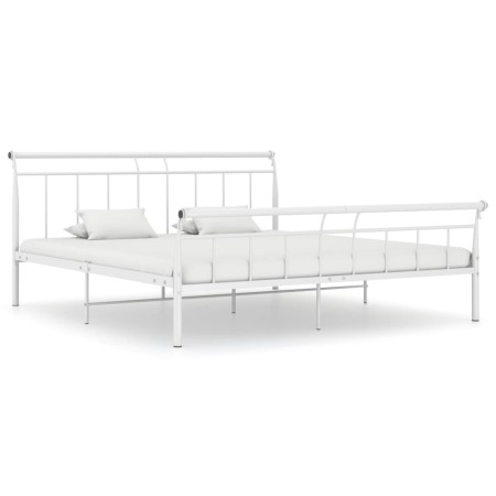 Estructura de cama de metal blanca 160x200 cm de vidaXL, Camas y somieres - Ref: Foro24-325043, Precio: 121,47 €, Descuento: %