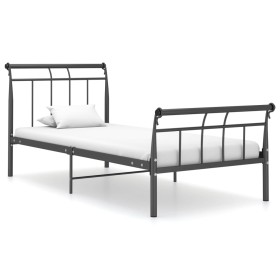 Black metal bed frame 100x200 cm by vidaXL, Beds and slatted bases - Ref: Foro24-325033, Price: 98,99 €, Discount: %