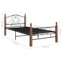 Estructura de cama de metal negro 100x200 cm de vidaXL, Camas y somieres - Ref: Foro24-324933, Precio: 161,99 €, Descuento: %