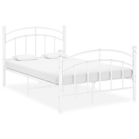 Estructura de cama de metal blanco 120x200 cm de vidaXL, Camas y somieres - Ref: Foro24-324974, Precio: 117,41 €, Descuento: %