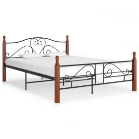 Estructura de cama de metal negro 160x200 cm de vidaXL, Camas y somieres - Ref: Foro24-324936, Precio: 201,99 €, Descuento: %