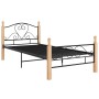 Black metal bed frame 90x200 cm by vidaXL, Beds and slatted bases - Ref: Foro24-324939, Price: 91,62 €, Discount: %