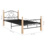 Black metal bed frame 90x200 cm by vidaXL, Beds and slatted bases - Ref: Foro24-324939, Price: 91,62 €, Discount: %