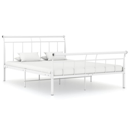 Bettgestell aus weißem Metall, 140 x 200 cm von vidaXL, Betten und Lattenroste - Ref: Foro24-325040, Preis: 107,16 €, Rabatt: %