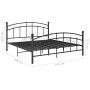 Black metal bed frame 160x200 cm by vidaXL, Beds and slatted bases - Ref: Foro24-324979, Price: 188,87 €, Discount: %