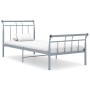 Estructura de cama de metal gris 90x200 cm de vidaXL, Camas y somieres - Ref: Foro24-325032, Precio: 89,83 €, Descuento: %