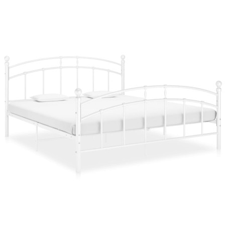 Estructura de cama de metal blanco 140x200 cm de vidaXL, Camas y somieres - Ref: Foro24-324977, Precio: 130,99 €, Descuento: %